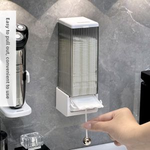 Automatic Press Box Sanitary Bathroom Wall Mounted Makeup Cotton Removal Wipes Dustproof Waterproof Makeup Remover Box