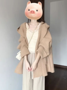 CHOEFULYN | Korean Style Casual Mid-Length Hooded Knit Sweater for Women