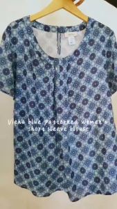 Blouse Wanita Branded: Mengenal Vieha Blue Patterned di Mamogo Outlet