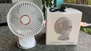 TẶNG ĐÈN NGỦ USB/ Quạt sạc quạt tích điện đế kẹptích điện đến 4.5h xoay 360 độgồm 5 tốc độ gió