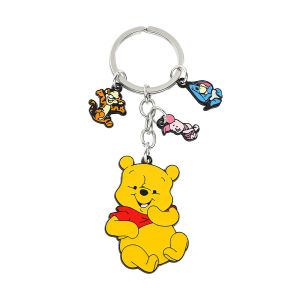 Bandai | Cartoon Anime Pooh Bear Keyrings Sweet Cute Winnie The Pooh Key Chain For Friends Birthday Accessories Gifts