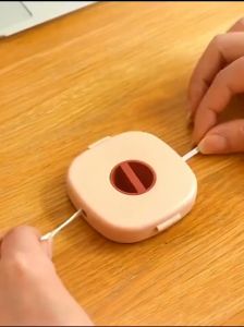 Kotak Penyimpanan Kabel Data Headset Mini & Portable Cable Data Rotating