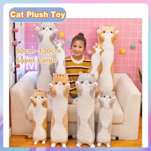 50/70/90cm Cute Plush Cat Doll Soft Stuffed Plush Toys Office Nap Pillow Bed Sleep Long Pillow Home Decor Gift Doll