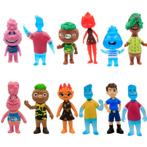 <Available> 6Pcs/set Movie Elemental Action Figures Set Ember Gale Bernie Lumen Wade Ripple PVC Dolls Anime Model Figurine Decoration