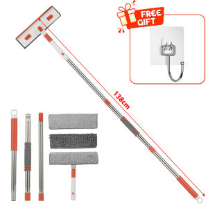 New Long Handle Window Cleaner Tools Set 180° Rotatable Long Handle Window Mop Household Squeegee Wiper Dust Cleaner Brush