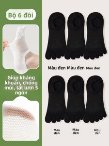JINGCHI | Tất lưới mỏng mùa hè cho nam chống mùi kháng khuẩn thấm hút mồ hôi không xương năm ngón tất ngắn bằng cotton pha nylon