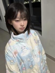 Ruibbit Original Snowscape Diary Print Sleepwear Long Sleeve Flannel Home Clothes Set Womens Comfortable Pajamas Outfit