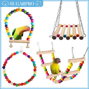 Pet Toy Bird Swing Toys Parrot Wooden Swing Stand Pet Supplies