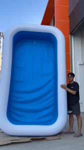 สระน้ำเป่าลม 3 เมตร 3 ชั้น ขนาด: 300 x 175 x 55 (ยาว 3.ม. กว้าง1.75ม. สูง55ซม.)