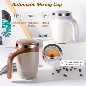 Automatic Magnetic Stirring Coffee Mug White Modern StylePortable Stainless Steel Self Stirring Milk Frother