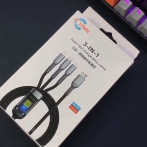 Kabel charger casan 3 in 1 Super fast charging 100 Watt USB to Lightning/Micro/Type C / Kabel Data