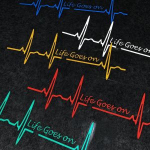 Heart Beat Trackpad Life Goes On Reflector Moto Stickers Motorcycle Scooter Body Fuel Tank Accessories Decals for Honda Vespa