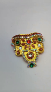 Handmade Crown-Shaped Mukut for Laddu Gopal / Krishna Idol | Decorative Headpiece for Small God Statues | 1 pc | 5cm x 6cm