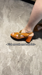 Falimottype)Size 35-40 7cm Fashion School Student Shoes Elegant High Heels Korean Style Coarse Heeled Sandal
