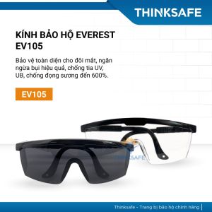 Kính bảo hộ EV105 tròng trong suốt Chống tia UV Chống bụi Chống mờ sương Kính bảo hộ chính hãng phòng đau mắt đỏ - Thinksafe