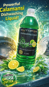Eutopia Dishwashing Liquid Calamansi Scent 3 Liters Grease Cutter Moisturizer Free Sports Cap