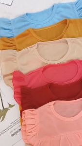 Setelan Anak Kaos Smilee Pompom 1 -5 Tahun Bahan Katun 30s Baju Harian Anak Cewek