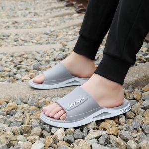 Casual Mens Slip-On Sandals Trendy One-Strap Outdoor Wear Thick Bottom Slippers Daily Use Home Sport Anti-Slip PVC Bottom