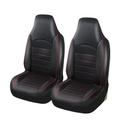 2 Front Universal PU Leather Car Seat Covers High Back Bucket Seat Cover Set for Most Cars Trucks SUVs and Van