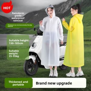 New Adult Long Raincoats EVA Impermeable Waterproof Rain Coat Men Women Travel Hooded Beam Port Rain Poncho For Fishing Camping