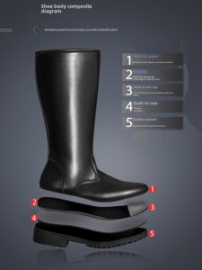 Mens and Womens Leather Boots Mens Shoes Cosplay Anime Game Cowboy Boots Guard of Honor Boots Martin Boots Cotton Knee High