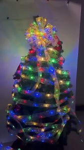 【lower Price】2M Christmas Tree Ribbon Light XmasTree Fairy Lights Waterproof Copper Wire Ribbon Bows Lights LED Lights for Xmas Party Weddings Decorations