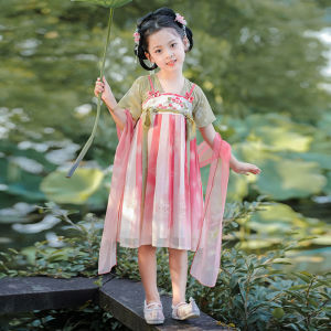 Elegant Princess Style Hanfu Childrens Clothing Summer New Arrival Ultra Fairy Tale Tang Suit Girl National Style Beautiful Princess Skirt