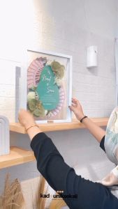 MAHAR UANG AKRILYC BRUSH PASTEL 45X35 3D - HANTARAN WEDDING CUSTOM TERIMA JADI