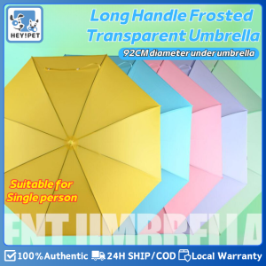 Kids Colorful Frosted Umbrella Long Handle Transparent Polka Dot Elementary School Student Semi-automatic Umbrella Straight Rod Rainbow Dot Creative Simple Fresh Umbrella