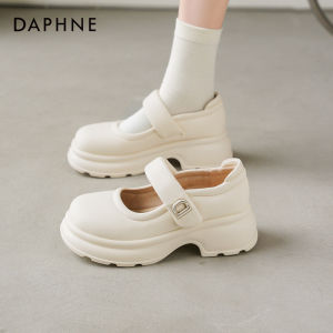 Daphne Thick Heel Mary Jane Shoes Womens Style 2025 New Summer Magic Tape Soft Bottom Casual Shoes Fashionable Flats