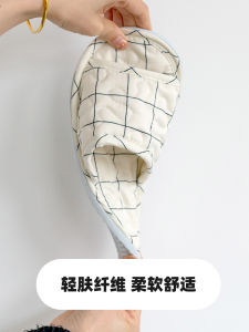 Couples Quilted Fabric Slippers Home Indoor Anti-slip Soft Bottom Shoes Silent Double Layer Stitching Cotton Slippers