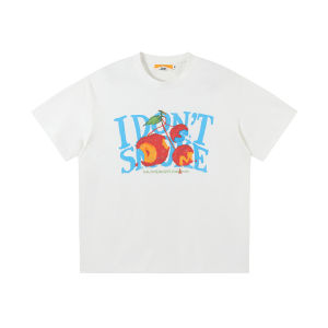 Donsmoke Cherry Crayons Graffiti Logo Short Sleeve Fun Loose Sun Protection Sorona T-Shirt Youth Casual Cotton Polyester Blend