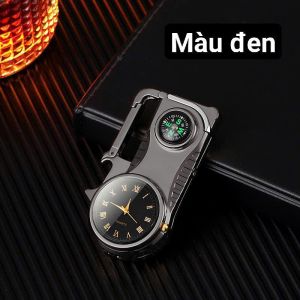 (Shop bán giá sỉ tặng phụ kiện) Bật lửa đa năng - khui nắp trai - móc khóa - đồng hồ xem giờ - la bàn. Sang trọng và cao cấp thích hợp làm quà tặng hoặc sưu tầm. Vỏ bằng kim loại shop tặng đầu bơm + thẻ bảo hành