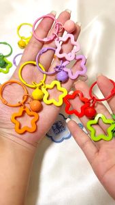 6PCS Colored pentagram keychain acrylic pendant acrylic keychain