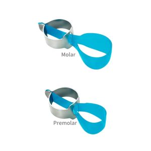 50pcs/box Dental Pre-Formed Retainer Blue Transparent Posterior Matrix Bands M12 O Type for Class-Ⅱ Restorations Molar Ring