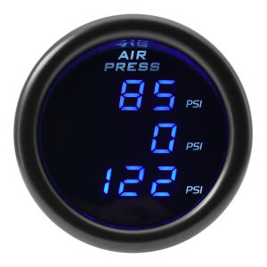 RYSJM | 52mm Air Pressure Gauge Triple Dual  Air Bag Press Display With 10mm Sensor Barometer Meter For DC12V-24V Car Vehicle