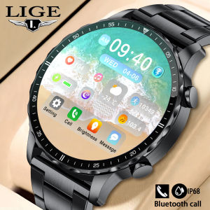 LIGE Original Smart Watch for Men Full Touch Screen Bluetooth Call Waterproof Multiple Sports Modes Heart Rate Health Tracker Jam Tangan Lelaki