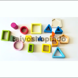 TAIYO Geometri Shape Matching Kayu 5 Kolom Puzzle Bentuk Warna Sorting Wooden Basic Edukasi Mainan