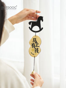 Creative Wealth Attraction Wind Chimes Home Decor Living Room Entrance Decoration Wooden Pendants Hanging Ornaments