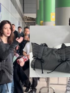 Han Suxi Same Style Ruched Bow Bag Womens 2024 New Arrival Trendy South Korea Tote Bag Large Capacity Canvas Bag