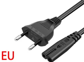 1.2M AC Power Cord/Extension Cord/Charging Cable (EU US AU UK) 2-Pin Plug for Electronic Products TV Printers Laptops.
