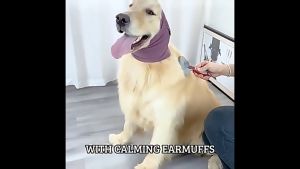 HATELI Dog Ears Cover Pet Head Wrap for Calming Scarf Noise Protection Anxiety Relief Grooming Bathing Neck and Ears Warmer Cat Ear Muff