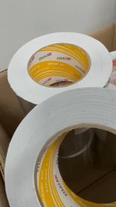 เทปไทยเคเค เทปอลูมิเนียมฟอยล์ (KK Yelllow) มีขนาดหน้ากว้าง 2นิ้ว 2.5นิ้ว 3นิ้ว 50 หลา หนา 77 Microns