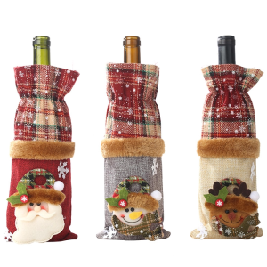 1PC Christmas Decoration Santa Claus Wine Bottle Cover Bags Party Decor Year Xmas Gift Elk Snowman Home Decoration