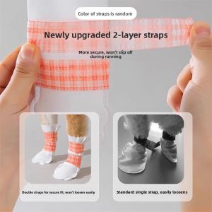 MONLEYTA | Disposable Dog Shoe Covers Waterproof Non-Slip Outdoor Walking Covers For Small Dogs Pet Shoes Covers Easy To Wear And Remove