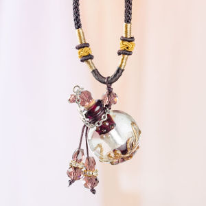 Doterui Glass Aromatherapy Oil Bottle Empty Perfume Bottle Diffuse Necklace Small Bottle Can Be Opened Female Hanging Piece Pendant