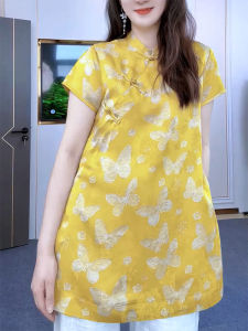 QINGNAER | Retro Large Size Elegant Floral Button-up Shirt