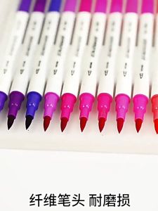Bút đánh dấu màu hai đầu Mẹo Fineliner và Brush Markers Highlighter có thể giặt được cho Chlird Tranh Đồ dùng học tập Văn phòng phẩm