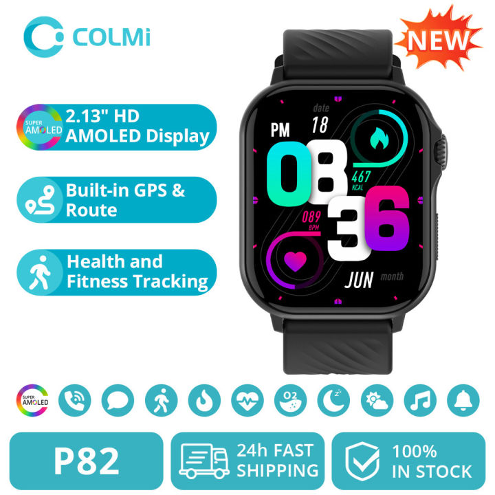 2025 COLMI P82 GPS Smart Watch AMOLED HD Display Built-in