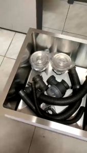 KITCHEN SINK LUBANG DUA 82 X 45 SILVER / BAK CUCI PIRING SILVER 82X45 / WASTAFEL LUBANG 2 SILVER STAINLESS SUS 304